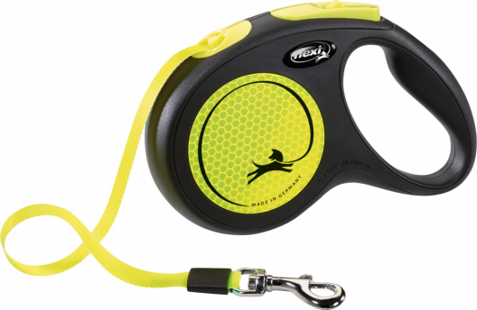 Повідець-рулетка стрічкова flexi New NEON M (жовтий) - 1