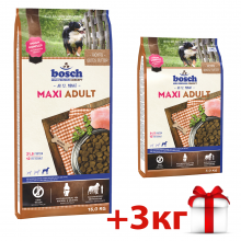 Акція Корм для собак Бош Максі Едалт 15 кг+ 3 кг