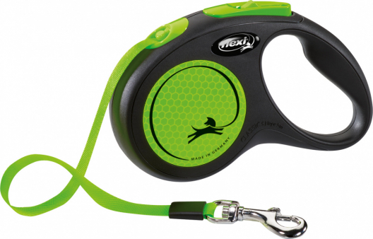 Повідець-рулетка стрічкова flexi New NEON S (зелений) - 1