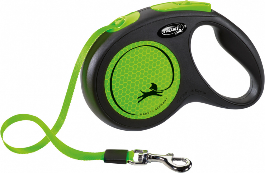 Повідець-рулетка стрічкова flexi New NEON M (зелений) - 1