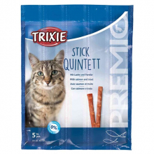 Ласощі для котів Тріксі PREMIO "Stick Quintett" зі смаком лосося та форелі