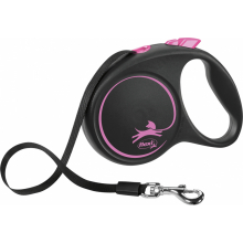 Поводок-рулетка ленточная flexi BLACK DESIGN L (розовый)