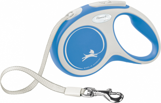 Поводок-рулетка ленточная flexi New COMFORT S (синий) - 1