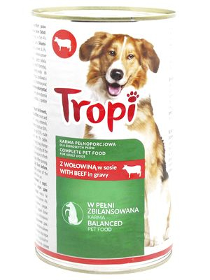 Консерва для собак Tropi зі смаком яловичини (1,240) - 1