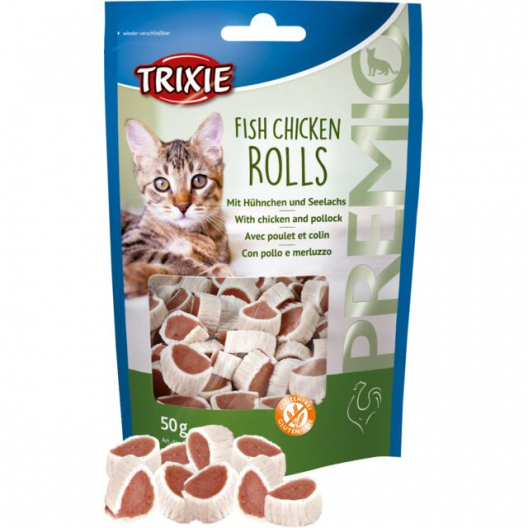 Ласощі для котів Trixie, зі смаком курки та мінтаю (50 г) - 1