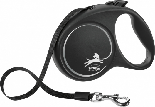 Поводок-рулетка ленточная flexi BLACK DESIGN L (черный) - 1