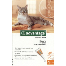 Захист від бліх у котів (Bayer) Advantage 40 Байєр вага до 4 кг