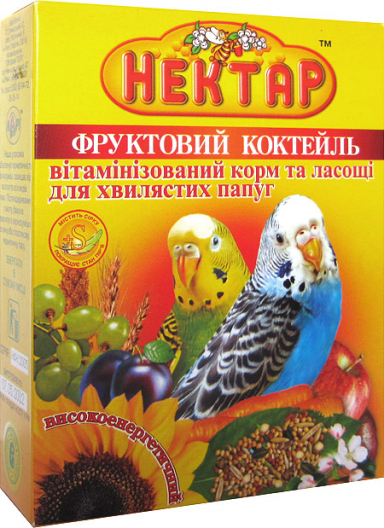 Лорі "Нектар" фруктовий коктейль, вітамінізований корм та ласощі для хвилястих папуг - 1