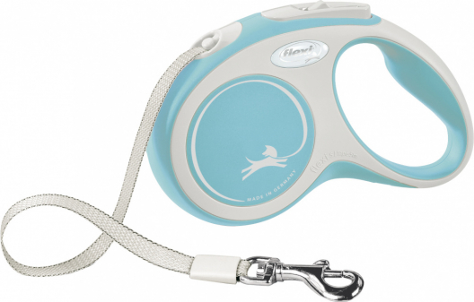 Повідець-рулетка стрічкова flexi New COMFORT S (блакитний) - 1