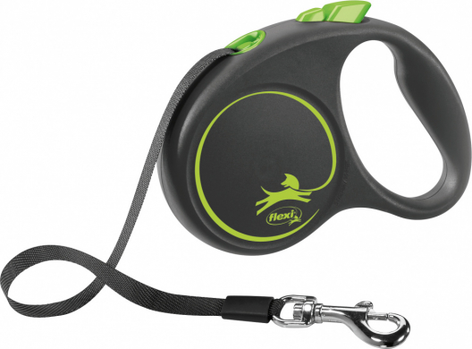 Повідець-рулетка стрічкова flexi BLACK DESIGN S (зелений) - 1
